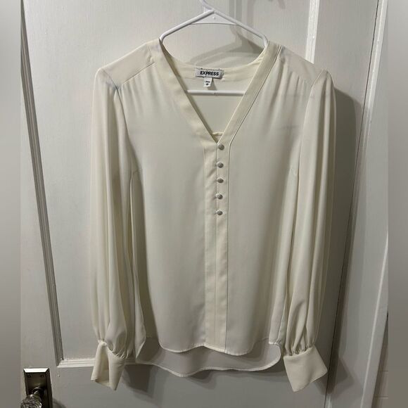Express Women's Cream Blouse - Picture 1 of 4